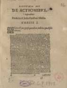Disputatio XXI, de actionibus...