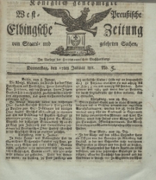 Elbingsche Zeitung, No. 5 Donnerstag, 17 Januar 1811