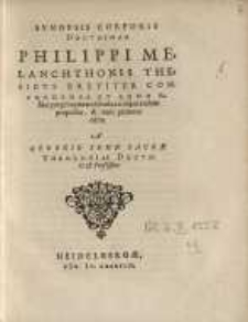 Synopsis corporis doctrinae Ph. Melanchthonis