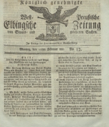Elbingsche Zeitung, No. 12 Montag, 11 Februar 1811