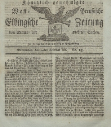 Elbingsche Zeitung, No. 13 Donnerstag, 14 Februar 1811