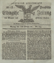 Elbingsche Zeitung, No. 14 Montag, 18 Februar 1811