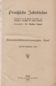 Preußische Jahrbücher, 1924, Bd 197/198.