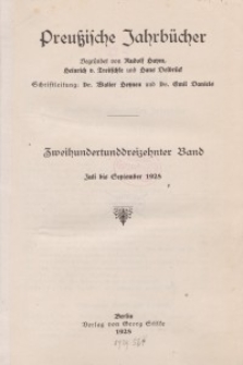 Preußische Jahrbücher, 1928, Bd 213/214.