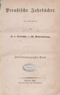 Preußische Jahrbücher, 1868, Bd 22.