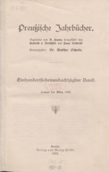 Preußische Jahrbücher, 1922, Bd 187/188.