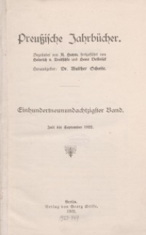 Preußische Jahrbücher, 1922, Bd 189/190.