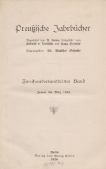 Preußische Jahrbücher, 1926, Bd 203/204.