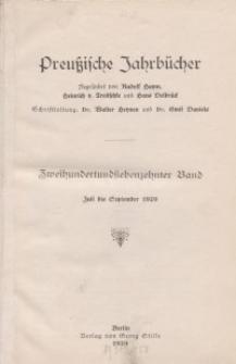 Preußische Jahrbücher, 1929, Bd 217/218.