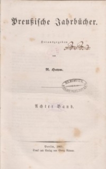Preußische Jahrbücher, 1861, Bd 8.