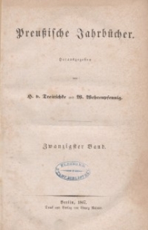 Preußische Jahrbücher, 1867, Bd 20.