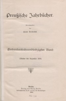 Preußische Jahrbücher, 1916, Bd 166.