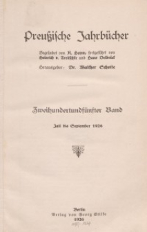 Preußische Jahrbücher, 1926, Bd 205/206.