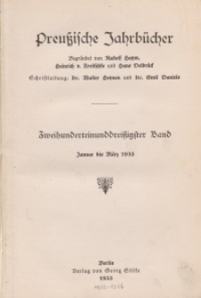 Preußische Jahrbücher, 1933, Bd 231/232.