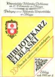 Bibliotekarz Elbląski, nr 2/ 1989