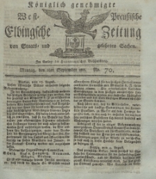 Elbingsche Zeitung, No. 70 Montag, 2 September 1811