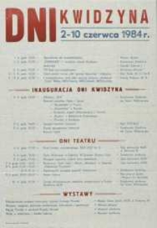 Dni Kwidzyna: 2-10 czerwca 1984 r. – afisz
