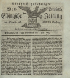 Elbingsche Zeitung, No. 73 Donnerstag, 12 September 1811