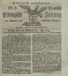 Elbingsche Zeitung, No. 74 Montag, 16 September 1811