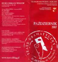 Repertuar Teatru Dramatycznego w Elblągu: październik 2007 r. - folder