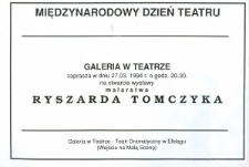 Ryszard Tomczyk: malarstwo – zaproszenie na wystawę