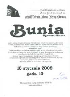 Bunia – afisz teatralny