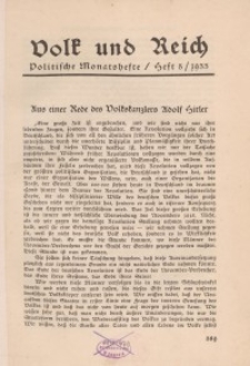 Volk und Reich. Politische Monatshefte für das junge Deutschland, 1933, Bd. 2.