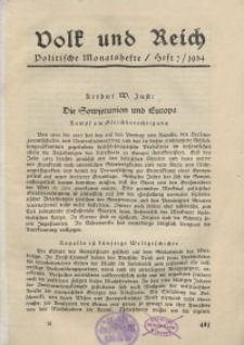 Volk und Reich. Politische Monatshefte für das junge Deutschland, 1934, Bd. 2.