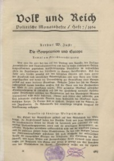 Volk und Reich. Politische Monatshefte für das junge Deutschland, 1934, Bd. 2.