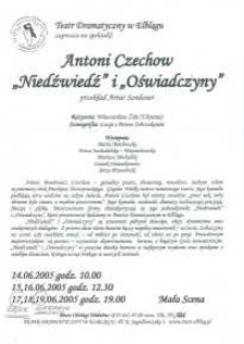 Niedźwiedź i Oświadczyny – afisz