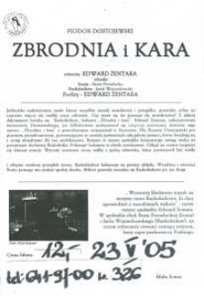 Zbrodnia i kara - afisz teatralny