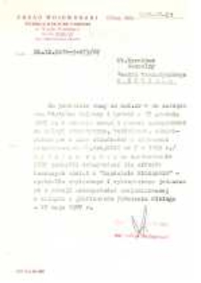 Wydział Kultury i Sztuki Urzędu Wojewódzkiego w Elblągu – pismo do Dyrektora Naczelnego Teatru Dramatycznego w Elblągu