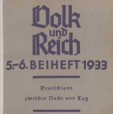 Volk und Reich. Politische Monatshefte für das junge Deutschland, 1932, 5-6. Beihefte