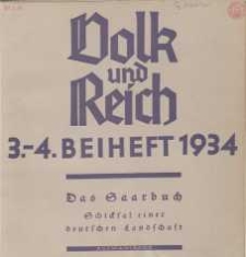 Volk und Reich. Politische Monatshefte für das junge Deutschland, 1934, 3-4. Beihefte