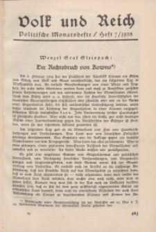 Volk und Reich. Politische Monatshefte für das junge Deutschland, 1935, Bd. 2.