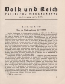 Volk und Reich. Politische Monatshefte für das junge Deutschland, 1936, Bd. 1.