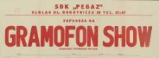 Gramofon show - afisz zwiastujący występ kabaretu