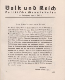 Volk und Reich. Politische Monatshefte für das junge Deutschland, 1937, Bd. 2.
