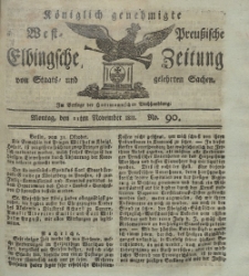 Elbingsche Zeitung, No. 90 Montag, 11 November 1811