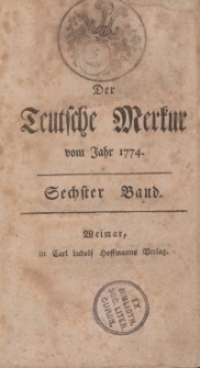 Der Deutsche Merkur, 1774, Nr. 5-6.