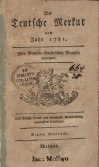 Der Deutsche Merkur, 1781, Nr. 10-12.