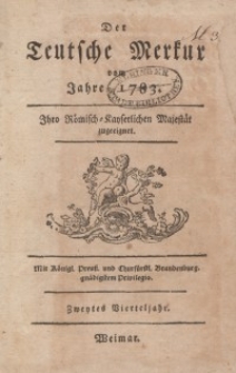 Der Deutsche Merkur, 1783, Nr. 4-6.