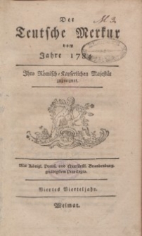 Der Deutsche Merkur, 1784, Nr. 10-12.