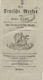 Der Deutsche Merkur, 1786, Nr. 1-3.