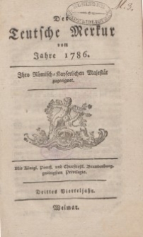 Der Deutsche Merkur, 1786, Nr. 7-9.