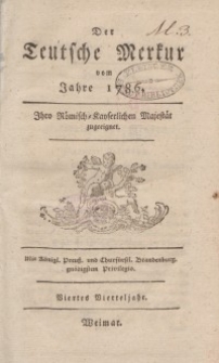 Der Deutsche Merkur, 1786, Nr. 10-12.