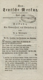 Der Deutsche Merkur, 1787, Nr. 4-6.