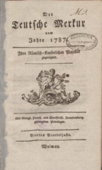 Der Deutsche Merkur, 1787, Nr. 10-12.