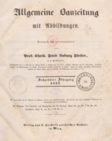 Allgemeine Bauzeitung mit Abbildungen, 1851
