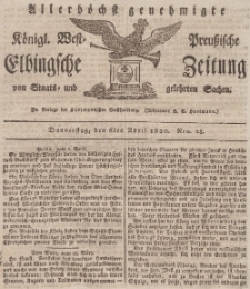 Elbingsche Zeitung, No. 28 Donnerstag, 6 April 1820